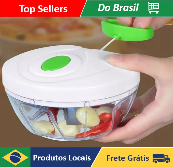 Processador Manual Triturador de Alimentos 3 Lâminas 500 ml - Neverdie - Domfyshop