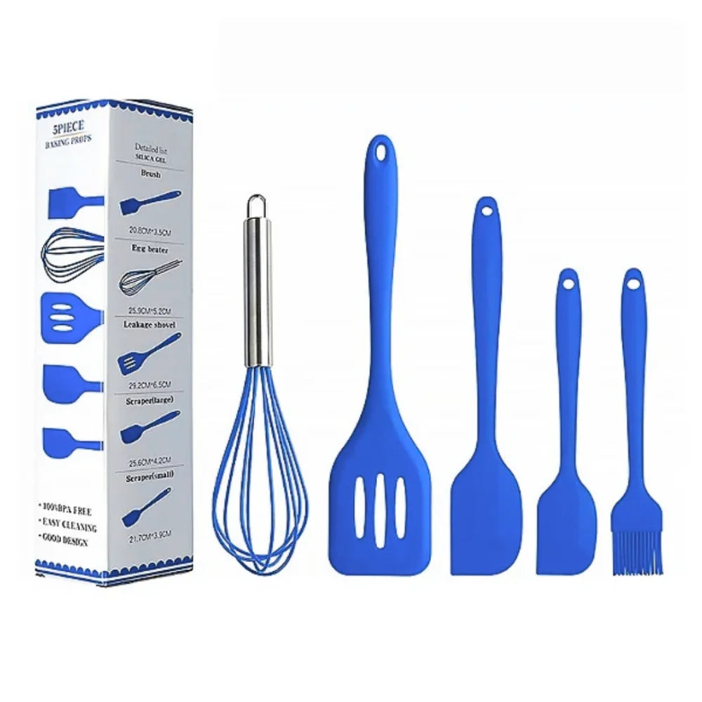 Kit 5 Utensílios de Cozinha - Cores Diversas - Design Resistente e Moderno - Domfyshop